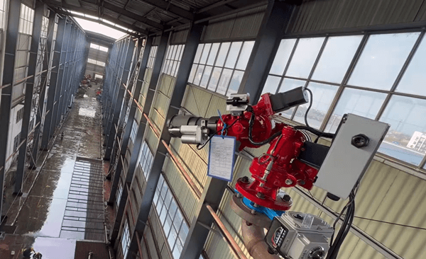 ऑटो-ट्रैकिंग फायर मॉनिटर अब पूरी तरह से असेंबल, परीक्षण किया गया है और शीघ्र ही भेजा जाएगा